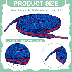 2 пара шнурков из полиэстера двух цветов&nbsp;AJEW-GO0002-36