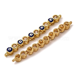 Латунные подвески-подвески с прозрачным кубическим цирконием и эмалью для сглаза KK-CJC0013-03G-01-RS