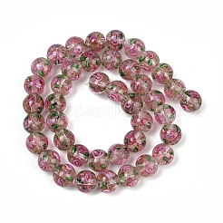 Нити бусин лампворк из песочного золота ручной работы LAMP-B028-03A-10mm