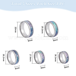 5 шт. 5 стиля 201 нержавеющая сталь перстень для мужчин RJEW-UN0002-98