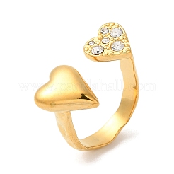 Открытые манжетные кольца из нержавеющей стали 304 с микропаве из кубического циркония&nbsp;RJEW-S415-01G-01