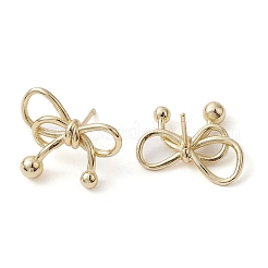 Orecchini a bottone in ottone con fiocco&nbsp;EJEW-M245-14G