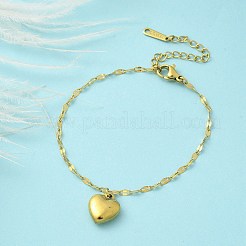 Браслеты-цепочки с подвесками из нержавеющей стали 304 BJEW-C084-04G