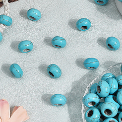 80 шт окрашенные синтетические бирюзовые европейские бусины SPDL-SC0001-02A