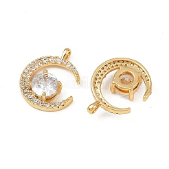 Латунные микропаве прозрачные подвески с фианитом KK-B137-19G