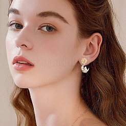 5 пара латунных сережек-гвоздиков&nbsp;KK-BBC0020-87