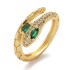 Латунные микро проложить пальцев кольца кубического циркония RJEW-C120-30B-G