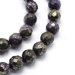 Fili di perline di pirite naturale tinto&nbsp;G-F582-C02