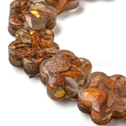 Окрашенная натуральная императорская яшма с нитями смоляных бусин&nbsp;G-G083-G04-01