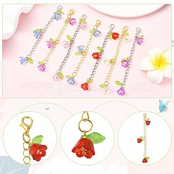 10 pièce 5 styles de décorations suspendues en forme de fleur en acrylique&nbsp;HJEW-FS00085