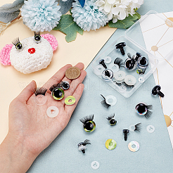 16 набор из 4 пластиковых кукольных глаз и ресниц&nbsp;DOLL-PH0001-33