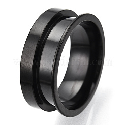 201 geriffelte Fingerringfassungen aus Edelstahl&nbsp;STAS-TAC0007-01B
