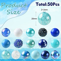 50шт массивные круглые акриловые бусины в виде жевательной резинки SACR-CJ0001-64