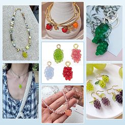 24шт 4 цвета подвески из смолы&nbsp;RESI-PH0002-30