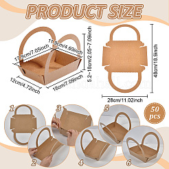 Cajas de galletas de cesta de papel kraft&nbsp;CON-WH0115-99A