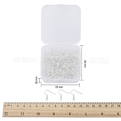 アイアン製ピアスフック  耳ワイヤー  水平ループ付き  ぶら下がりイヤリング作りに  銀  18x0.8mm  20ゲージ  穴：2mm  200個/箱&nbsp;IFIN-YW0001-07S