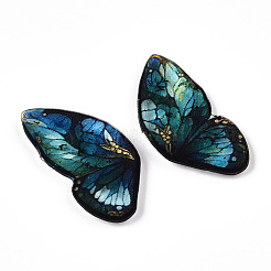 Cabochons d'ailes de papillon en résine époxy&nbsp;CRES-N035-02F