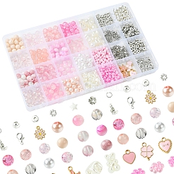 Наборы для изготовления браслетов из круглых стеклянных и пластиковых бусин своими руками&nbsp;DIY-FS0007-56B