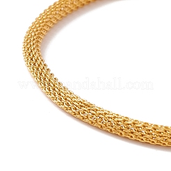 Браслет-слайдер из нержавеющей стали 304 с круглым подвесом и цепочкой из круглой сетки для женщин с вакуумным покрытием PVD BJEW-C013-02G