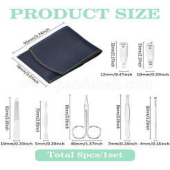 Чехол из ПВХ кожи и наборы маникюрных инструментов из цинкового сплава и углеродистой стали: ушные палочки&nbsp;MRMJ-WH0086-62B