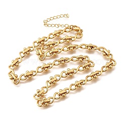 Овальные цепочки-цепочки из нержавеющей стали 304 с бесконечным звеном для женщин и мужчин NJEW-K249-20B-G