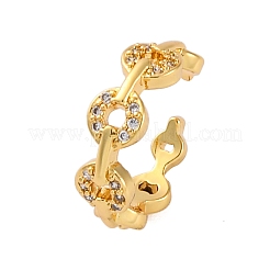 Серьги-манжеты из латуни с микропаве и прозрачным циркониевым покрытием для женщин EJEW-C125-24E-G