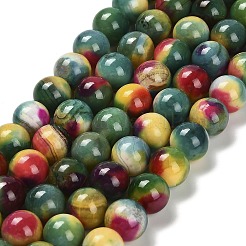 Окрашенные естественный агат бисер пряди G-G203-09D-10mm