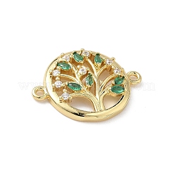 Подвески-подвески с полым коннектором из латуни с прозрачным и зеленым кубическим цирконием KK-S337-05G