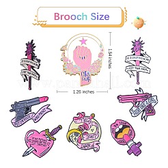 7 stücke 7 stil herz & mond & lippen & rugosa rose emaille pin&nbsp;JEWB-SZ0001-81