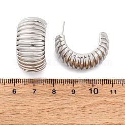 Серьги-гвоздики в форме буквы С из латуни EJEW-R025-35P