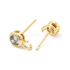 Латунные серьги-гвоздики из циркония ZIRC-P105-02G-05