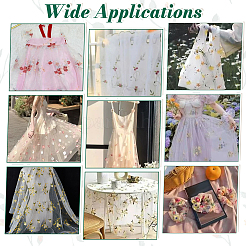 Полиэстер кружевная ткань с цветочным узором DIY-WH0061-021B