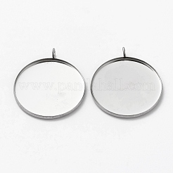 Cabochon pendenti in acciaio inossidabile 304 anti-ossidazione&nbsp;LS-STAS-L253-011B-P