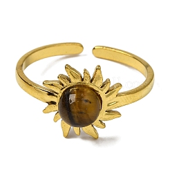 Натуральный тигровый глаз кольца палец&nbsp;RJEW-Q822-52G-02