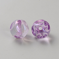 メッキアクリルビーズ  ファセット  ナゲット  ミディアム蘭  15.5x16x15.8mm  穴：2.5mm&nbsp;OACR-WH20006-01D