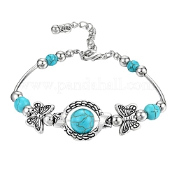 Braccialetti di perline turchesi naturali&nbsp;PW-WGFCF02-01