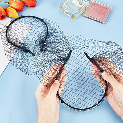 2 шт. 2 стиля свадебной вуали из жемчуга и сетчатой ткани для волос MRMJ-FG0001-16B