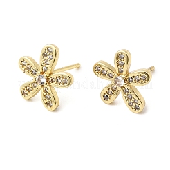 Pendientes de latón con micropavé de circonitas cúbicas transparentes para San Valentín&nbsp;EJEW-C186-22G-01