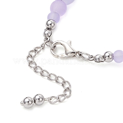 Braccialetti con perline di vetro trasparente satinato per donna&nbsp;BJEW-JB12136-01