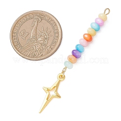 Большие подвески из натуральных пресноводных ракушек с бусинами-рондель&nbsp;PALLOY-JF04743