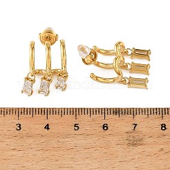 Boucles d'oreilles pendantes en acier inoxydable 304 et zircon cubique pour femmes&nbsp;SA-CBA183D-11A-G