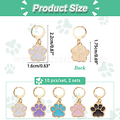 Маркеры для стежков с принтом собачьей лапы из сплава эмали для домашних животных HJEW-PH01706