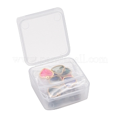 20個2スタイル201ステンレススチールペンダント  ハート  プラチナ·ゴールデン  12x12x1.5mm  穴：1.2mm&nbsp;STAS-LW0001-16