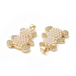Латунные микропаве прозрачные подвески с фианитом ZIRC-F134-05G