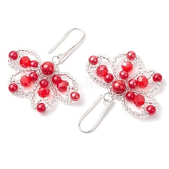 Orecchini pendenti in ottone a farfalla&nbsp;EJEW-MZ00265