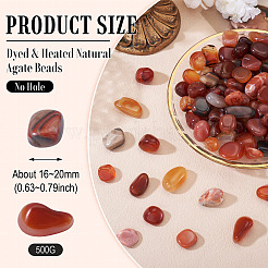 500 г окрашенных и нагретых бусин натурального агата&nbsp;G-TA0002-73A