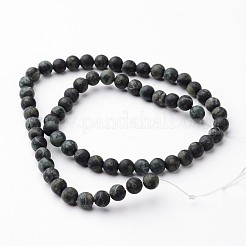 Матовые круглые натуральные пряди из бисера яшмы&nbsp;G-J346-30-6mm