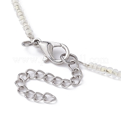 Колье из стеклянной звезды и бисера NJEW-JN04364