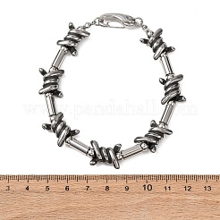 Bracelets punk en acier inoxydable 304 avec maillons barbelés pour femmes et hommes&nbsp;BJEW-C148-02AS
