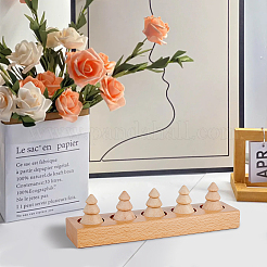 Деревянный держатель дисплея кольца пальца&nbsp;RDIS-WH0011-24